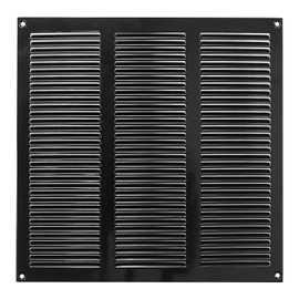 300x300mm / 12x12 inch Black Metal Ventilation Grille with Flyscreen - Air Vent Cover