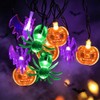 2 Piezas luces led Halloween,16 m x 80 luces LED,calabaza,araña,murciélago
