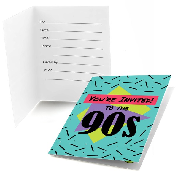 90's Throwback - Fill In 1990s Party Invitations (8 count)