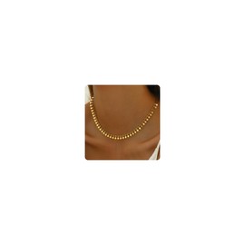 Havopso Gold Chain Necklace for Women 18K Gold Plated Dainty Tiny Star Charm Choker Necklace Delicate Minimalist Drop Necklace Trendy Jewelry