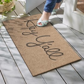 Hey Y'all Welcome Mat Outdoor Funny Doormat with Anti-Slip Backing, Hey Yall Door Mat Entrance Front Door Mat Easy to Clean Rubber Backing Hey Yall Doormat Front Door Mat Hey Yall