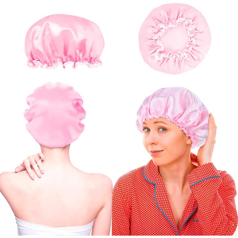 BEE VIBES Gorra de Baño Satín 3 Pack Doble Capa