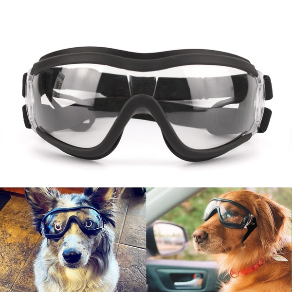 NAMSAN Dog Sunglasses Medium to Large Dog UV Transparent Goggles