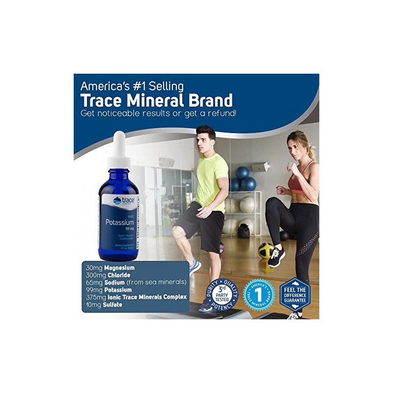 Trace Minerals Research Liquid Ionic Potassium Supplement, 2 Ounce