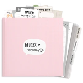 KuschelICH Fotoalbum zum Selbstgestalten - Erinnerungsalbum zum Selberschreiben Glücksmomente Hochzeitsalbum CozyBook Komplett-Set