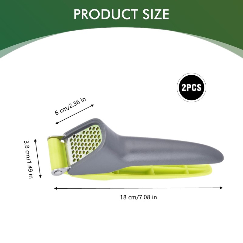 2 Pack Garlic Press Crusher Professional Garlic Mincer and Grinder