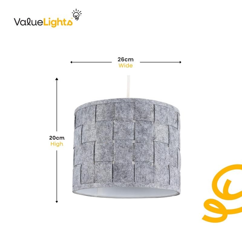 MiniSun | Small Modern Grey Felt Weave Design Drum Light