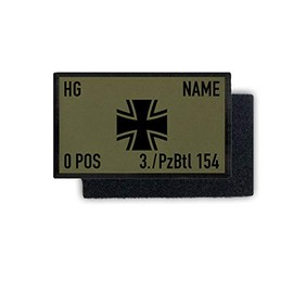 Copytec #35397 Rank Patch 9.8 x 6 cm German Army Rank Name Unit Blood Group Colour: Olive