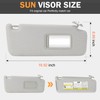 Right Passenger Side Grey Sun Visor with Vanity Light Fit
