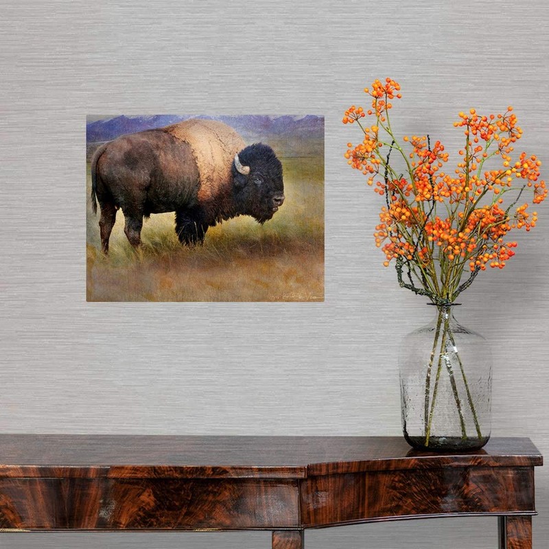CANVAS ON DEMAND Bison Portrait II Wall Decal, Wildlife Artwork