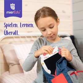 mierEdu LCD Writing Board Children's Unicorn 8.5 Inch I Erasable with Button & Reusable Painting Board Magic Board I Eco Friendly Includes Wooden Pen