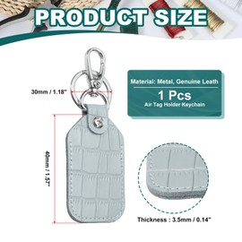 PATIKIL Leather Key Fob, Genuine Leather Keys Cover RFID Key Fob Protector Air Tag Holder Keychain Case with Key Ring & Screwdriver for Car Key ID Key Card Light Blue