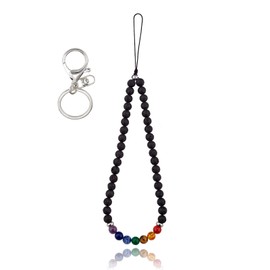 BEEFLYING Natural Stone Phone Lanyard Wrist Straps Malaysia Jade Gemstone Beaded Phone Charms Handmade Anti-Lost Lanyard String for Keychain Phone Hanging Accessories, (sgHJEW-SW00007-14)