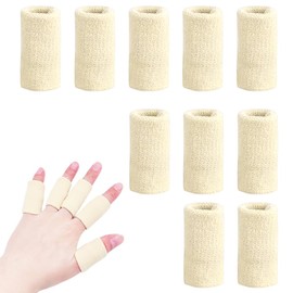 GZSYWZ 10 Pieces Finger Sleeves Support - Breathable Finger Compression Protectors Sleeve Thumb Brace Support Finger Guard Support for Basketball, Goalkeeper, Tennis, Baseball