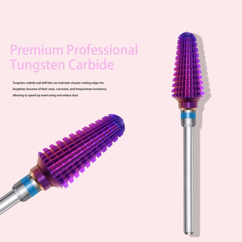 ERUIKA Tungsten Carbide Tornado Nail Drill Bits,3/32'' Two Way Safety