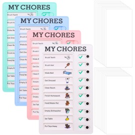 ZOCONE 4 PCS Chores Chart for Kids My Chores Checklist Board Kids with 20 Paper, Detachable Chore Chart for Planner Portable Hore Chart Memo Boards for Home Office Travel