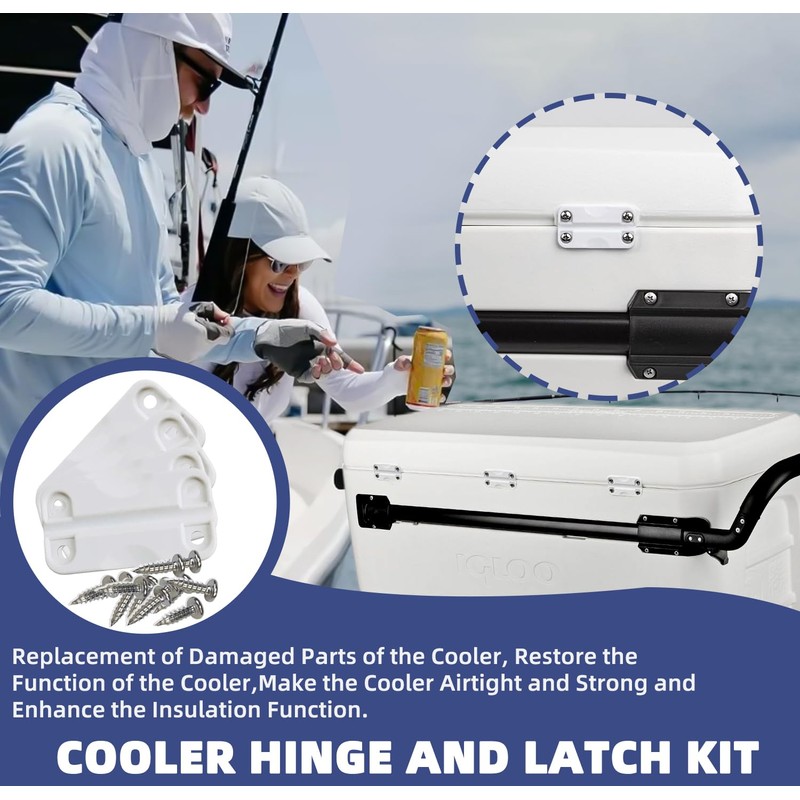 4PCS Cooler Replacement Plastic Hinges and Screws for Igloo 24012，New