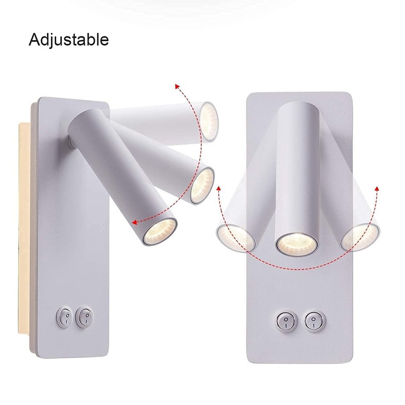 MOLUOLA LIGHTING LED Wall Lamp Bedside Reading Light Plug-in 3W