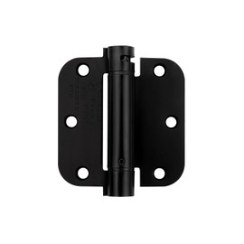 Probrico Self Closing Door Hinges 3.5 X 3.5 Inch, Black Spring Loaded Hinges with 5/8" Radius Corners, Adjustable Hinges for Bedroom, Interior Doors, 3 Pack