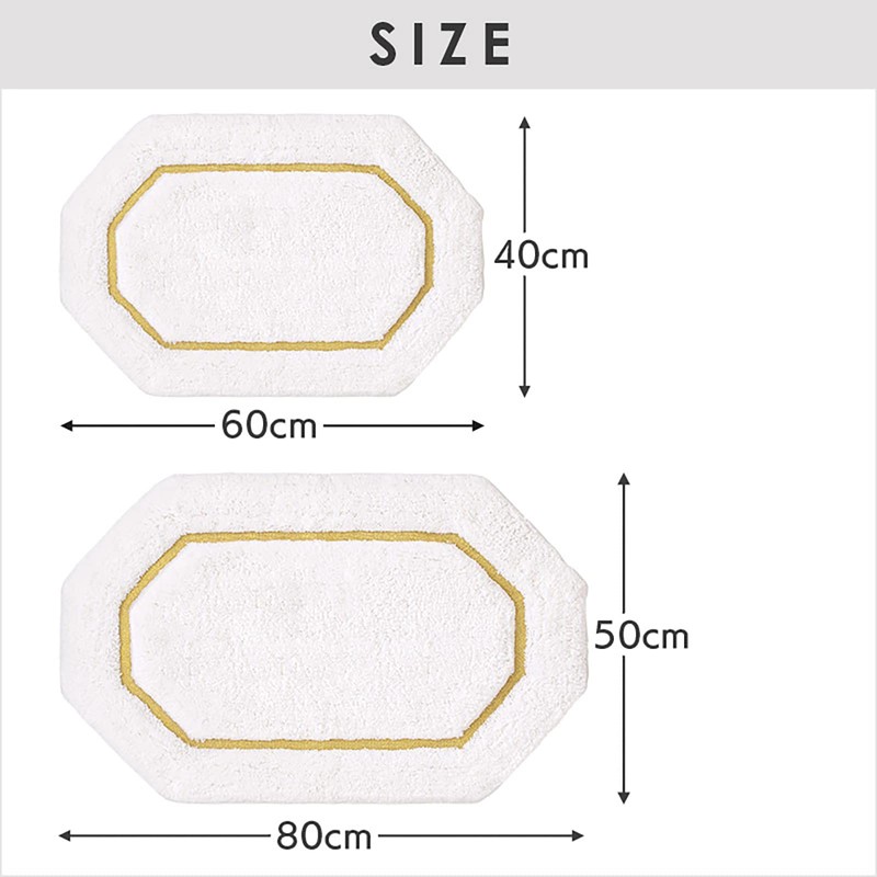 DaiDo HB-10703 Octagonal Cotton Mat White Gold Entrance Feng Shui