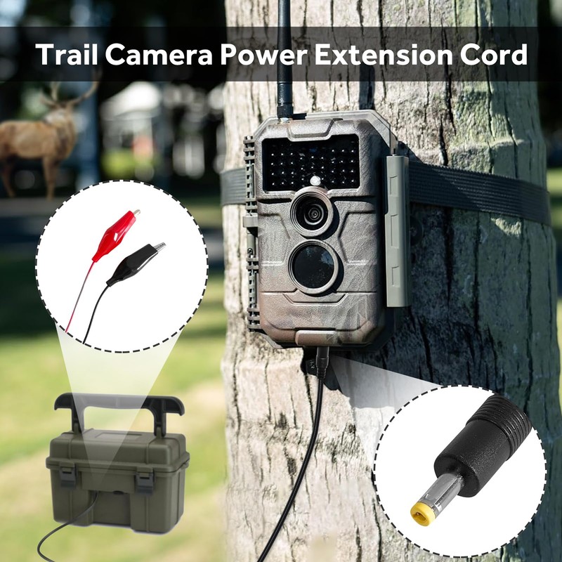 Durable Chew-Resistant Power Cable for Trail Cameras, Compatible with Tactacam