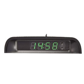 Car Digital Clock, In-Car Clock, Solar Electronic Clock, 4-in-1 Clock, Time, Date, Temperature, Car Clock, Digital Thermometer, 24-Hour, Night Light, Multi-Functional, High Precision, Electronic Clock