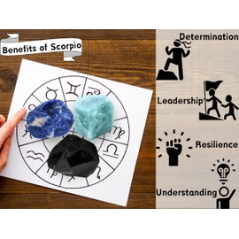 Amazing Gemstone Scorpio Zodiac Healing Crystal Set