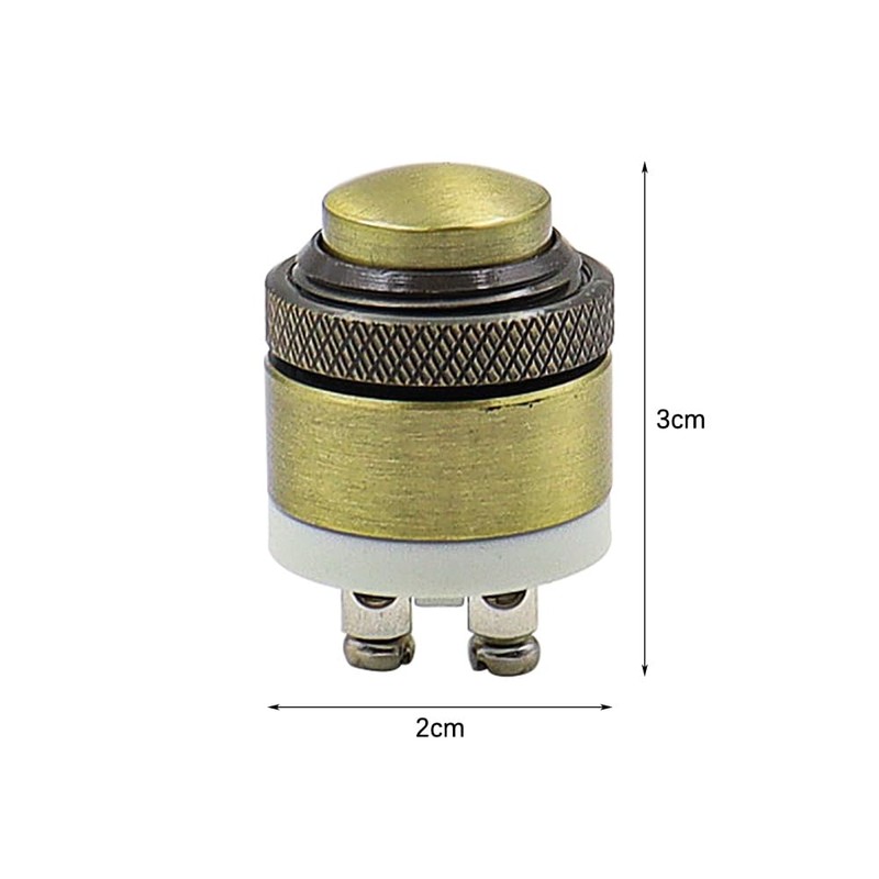 Alnicov 2 Pcs Brass Door Bell Momentary Push Button Switch,