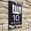 Custom Signs Solar Illuminated Modern Anthracite House Number Sign 24cm