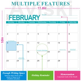 Magnetic Calendar for Fridge, 11.8"x 10", Monthly Refrigerator Calendar from Jan.2025 - June.2026, Calendar 2025-2026 Prefect for Planning