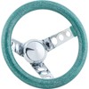9-3/4 Inch Blue Metalflake Steering Wheel, 5-1/2 Dish