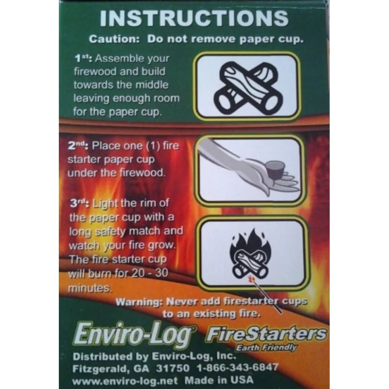 Enviro-Log Environment Friendly Firestarters 2 PACK (48 firestarters)