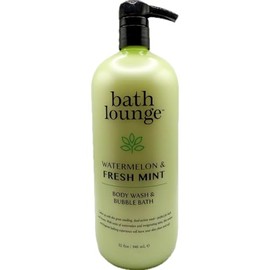 Bath Lounge Watermelon & Fresh Mint Body Wash and Bubble Bath, 32 fl oz, Dual-Action Formula