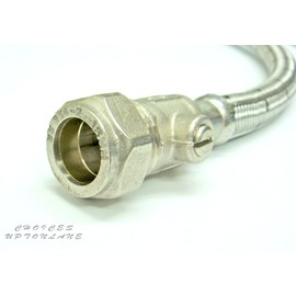 Flexible TAP Connector 15MM Compression + ISO Valve X 3/4" Female Length 300MM
