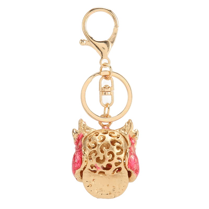 6pcs Lion Dance Keychains Cute Funny Rust Prevention Rhinestone Keychain