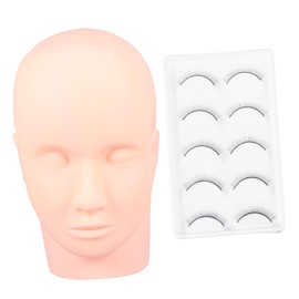 Healvian 1Set Lash Mannequin Head Practice Training Mannequin Eyelash Extension Tool for Makeup Beauty Students for Eyelash Extension Practice Face Painting Head