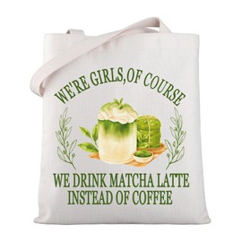 WSNANG Matcha Latte Aesthetic Tote Bag Matcha Lover Shoulder Bag Matcha Coffee for Matcha Tea Lover Matcha Mom Gift (Matcha Latte TB)