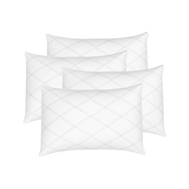 IMFAA Quilted Zipped Pillow Protector Pack of 4 - Soft and Comfortable Microfiber Pillowcase Protectors - Ant-Allergy and Breathable Pillow Cover.(4 x Quilted - Zipped)