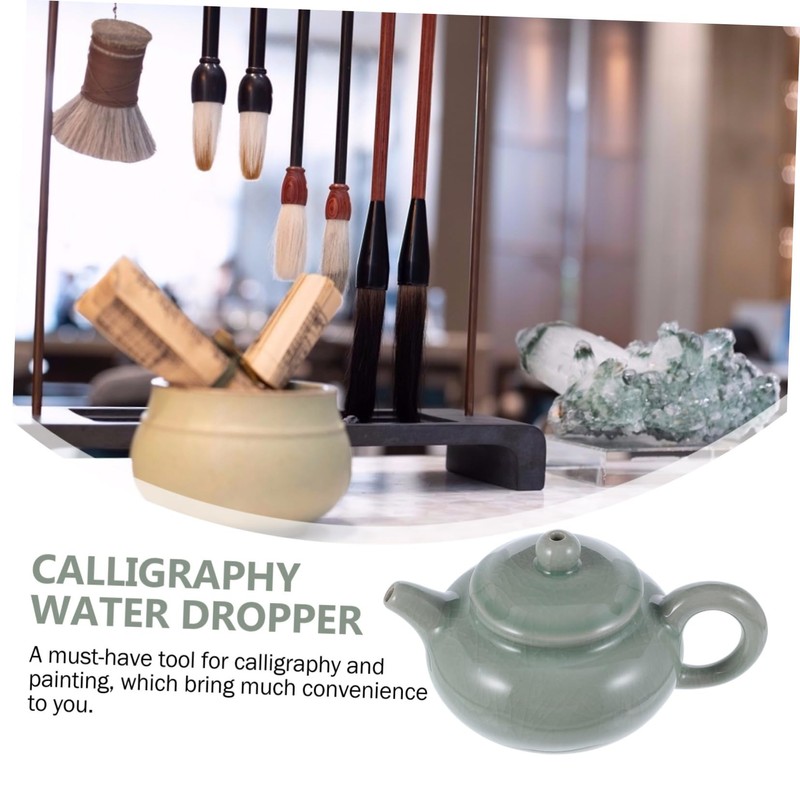 DOITOOL 1Pc Ceramic Calligraphy Water Dropper Tea Pot Shape Ink
