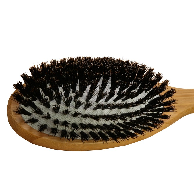 Bamboo Wooden Hair Brush with Natural Bristle