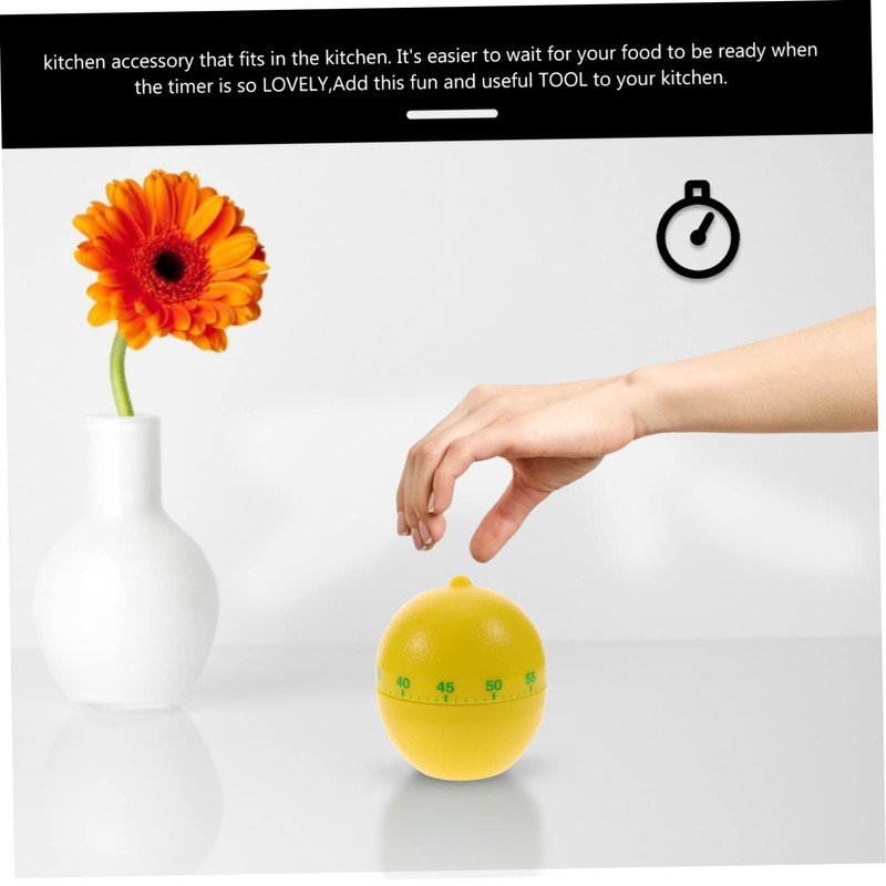 KICHOUSE Mechanical Lemon Shape Timer Easy to Use Countdown Timer