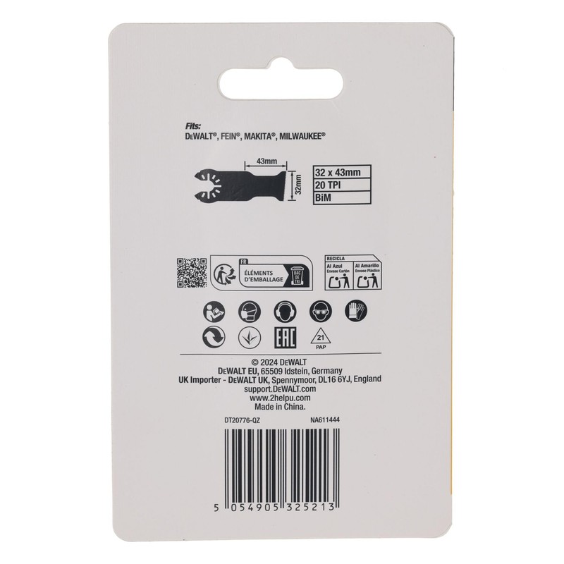 DeWalt 32mm Bi-Metal Plunge Point Blade (Pack of 5), DT20776-QZ