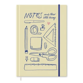 Eine der Guten Diary - A5 Notebook Journal for Adults and Teenagers, 92 Pages Lined, Hard Cover with Rubber, FSC Paper, Yellow, Blue, Pink, Heart