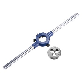 MACHSWON Round Die Stock Handle Wrench Set,#8-32 UNC Threading Die and 20mm Die Holder (Fits: 11mm-20mm OD Die / M3-M4 Thread Die) Adjustable for Bolt Thread Repair