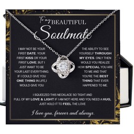 To My Beautiful Soulmate Necklace For Women,Girlfriend Necklace From Boyfriend,Wife Birthday Gifts From Husband, Women Romantic Jewelry Her Anniversary,Birthday Gifts For Wife,Wife Birthday Gift Ideas