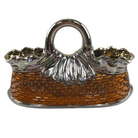 Decorative Ceramic & Glass Purse Floral Vases, 14.5" x 5.5" x 8.5"(H) DMCV009