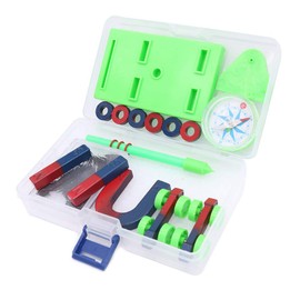 WINGONEER Physical Magnet Experiment Set, Scientific U-Shaped Round Bar Magnets, Iron Powder Box Magnetic Levitation Experimental Equipment