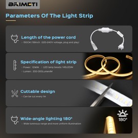 BRIMETI LED Strip 5 m 230 V Neon Strip IP65 Waterproof Outdoor Use Neutral White 4000 K 145LEDS/M with Power Supply and Plug, Flexible DIY LED Strip Light for Outdoor and Indoor Living Room Kitchen