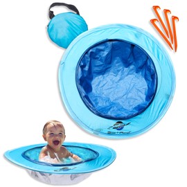 Smart-Planet Pop Up Baby Pool for Beach, Blue, 20 x 50 cm (Seat H x W), to Go Paddling Pool for Toddlers, Beach Pool, Tear-Resistant, Throw Pool with Carry Bag