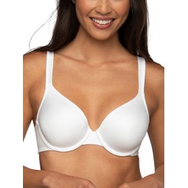 Vanity Fair Women's Perfect T-Shirt Bra, Body Shine Full Coverage, Lightly Lined Cups up to DD, Underwire-White, 36C